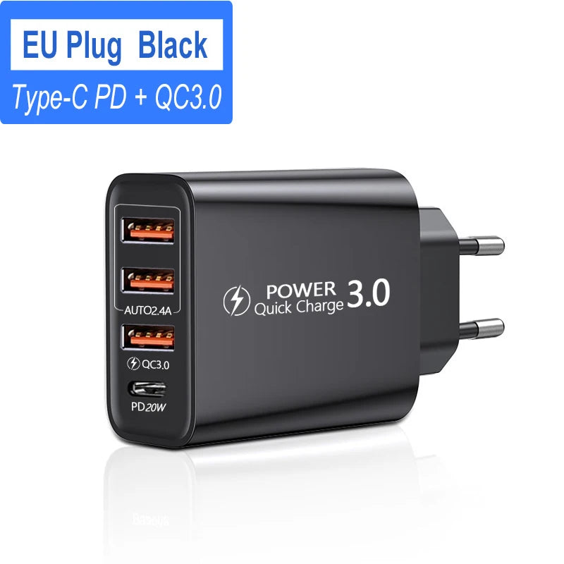 PD 20W USB Type C Charger Quick Charge 3.0 Mobile Phone Charger for Iphone Samsung Xiaomi Fast Wall Chargers Usb C Power Adapter