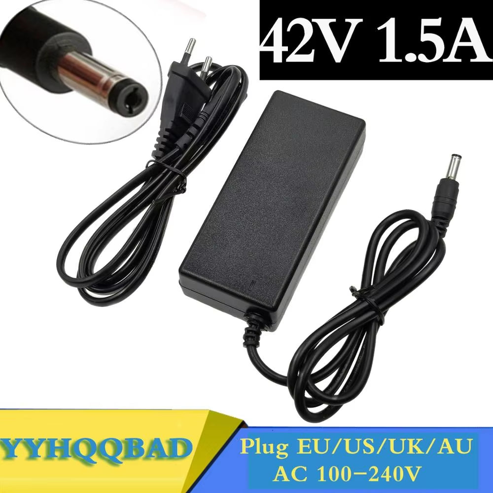 42V 1.5A Polymer Lithium Battery Charger 100-240V 5.5MM*2.1MM Portable Charger EU/AU/US/UK Plug